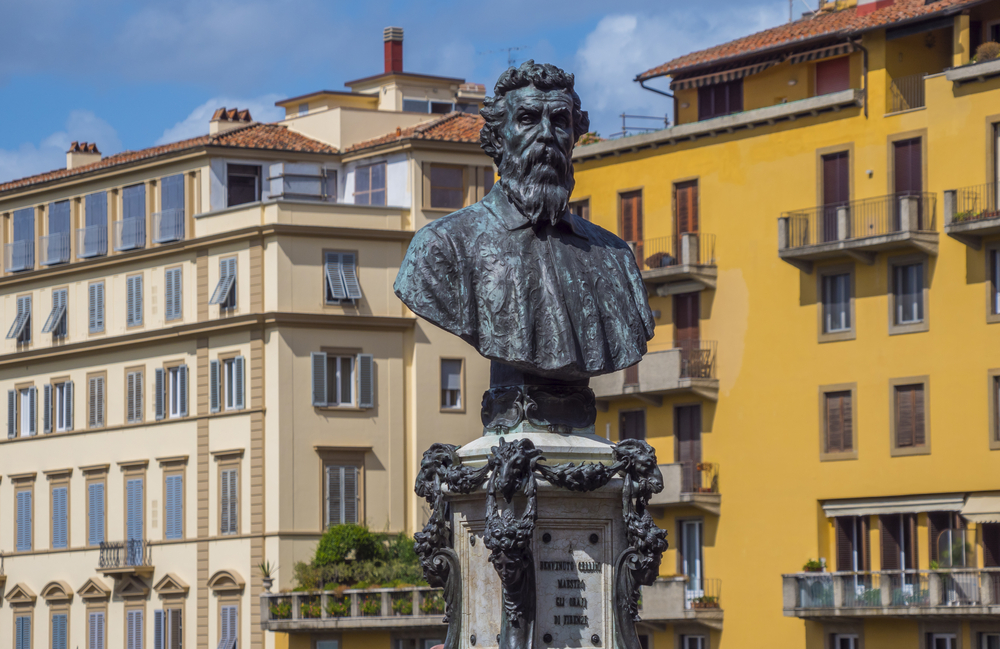 Busto de Benvenuto Cellini en el Ponte Vecchio