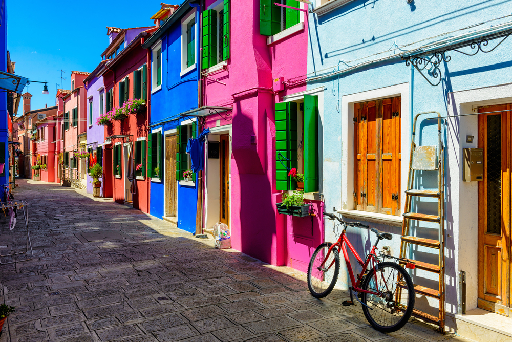 Casas coloridas en la isla de Burano
