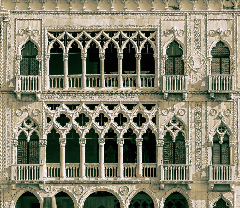Detalles de la fachada de Ca d'Oro de Venecia