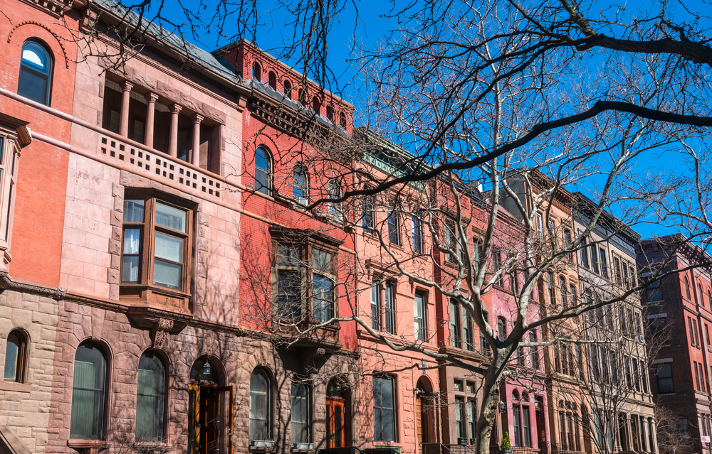 Típicas casas del distrito de Harlem Típicas casas del distrito de Harlem
