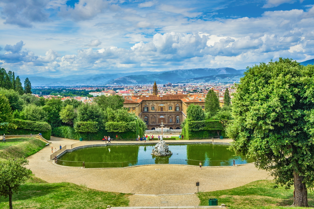 Vistas al Palacio Pitti desde el Jardín Boboli