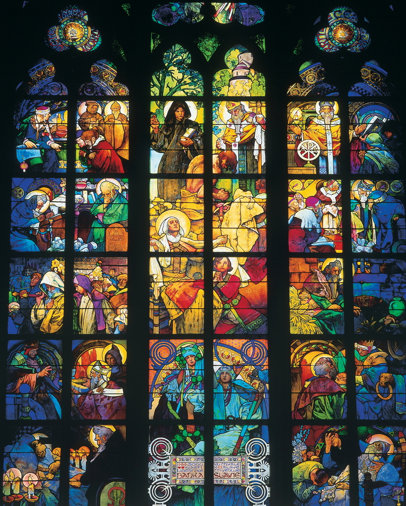 Vidrieras de Alfons Mucha en la Catedral de San Vito, en Praga