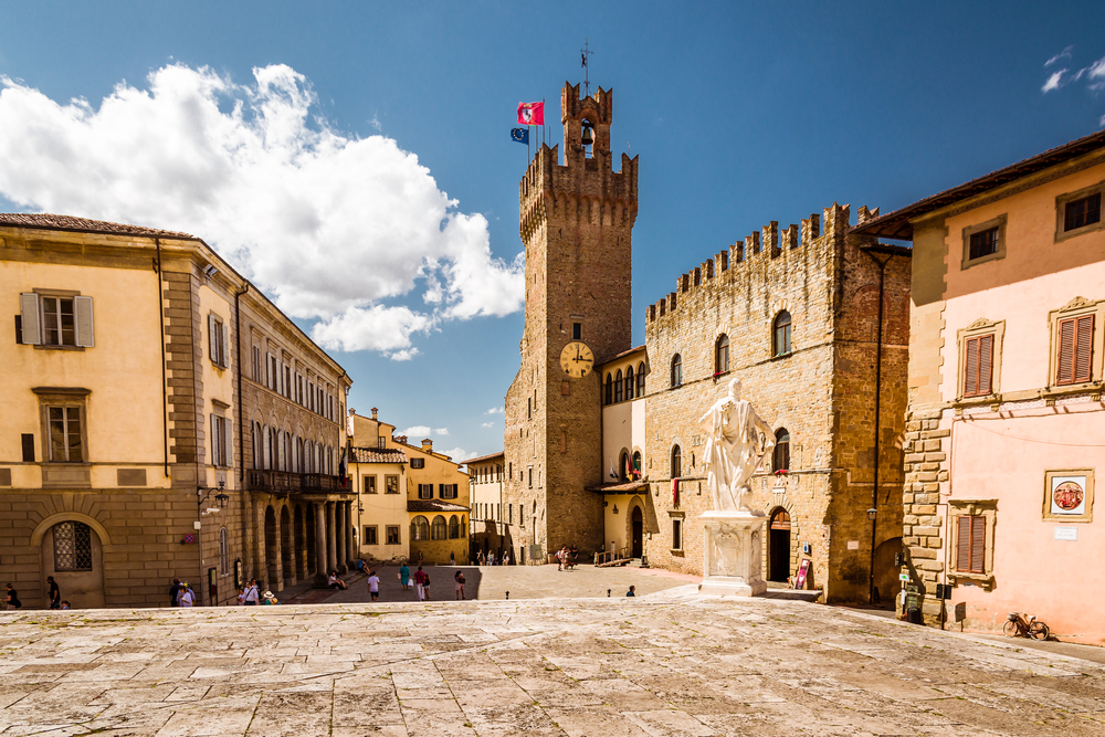 El centro histórico del Arezzo en la Toscana