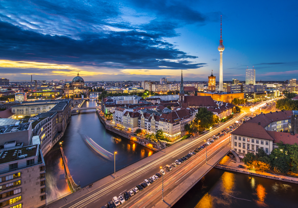 Vistas de Berlín de noche