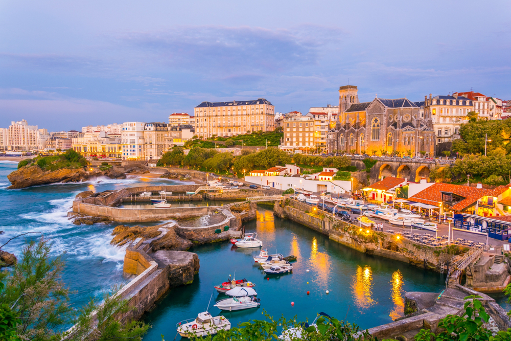 Atardecer en Biarritz, cerca de Bilbao