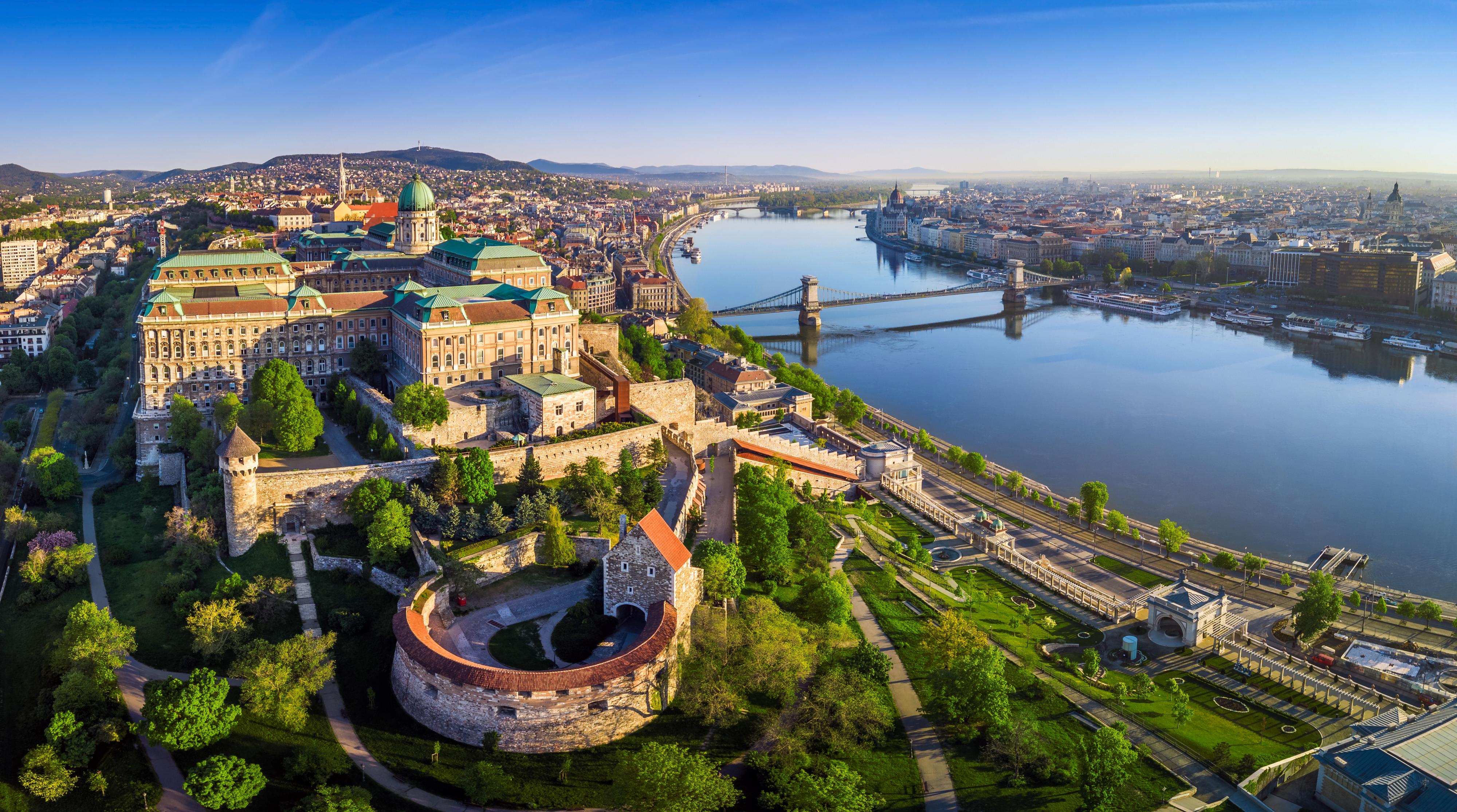 Vista aérea del Castillo de Buda en Budapest