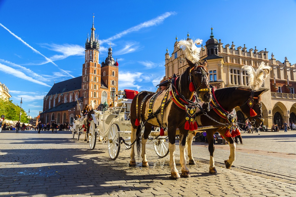 Plaza centro Basílica Cracovia