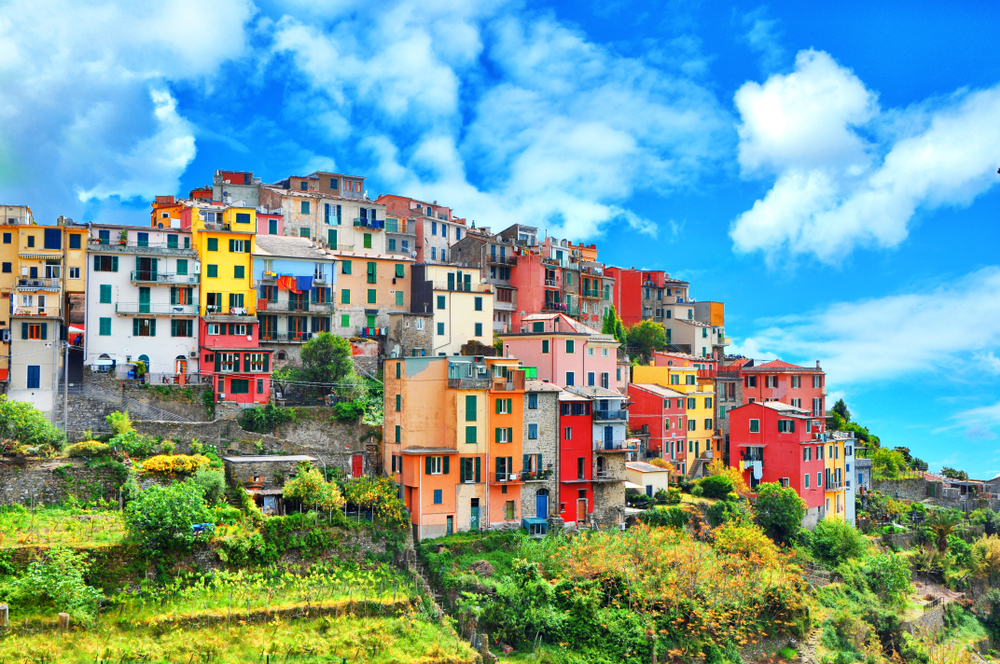 Idílicas vistas al pueblo de Corniglia