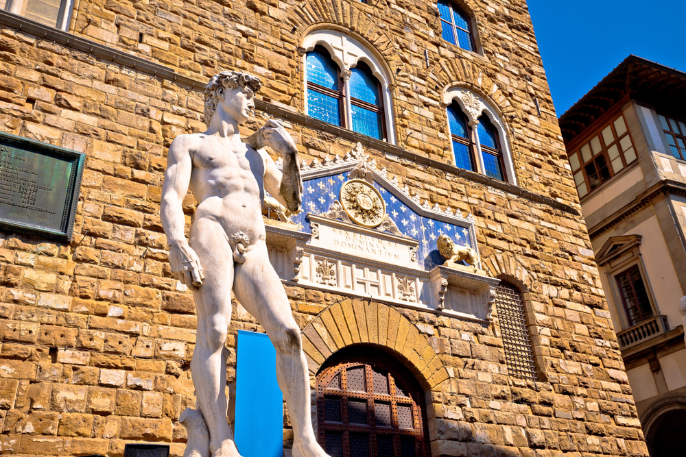 Réplica de la estatua de David de Miguel Ángel en la Piazza della Signoria