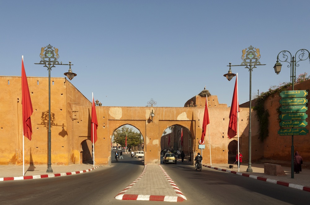 Muralla en la entrada a la Medina de Marrakech