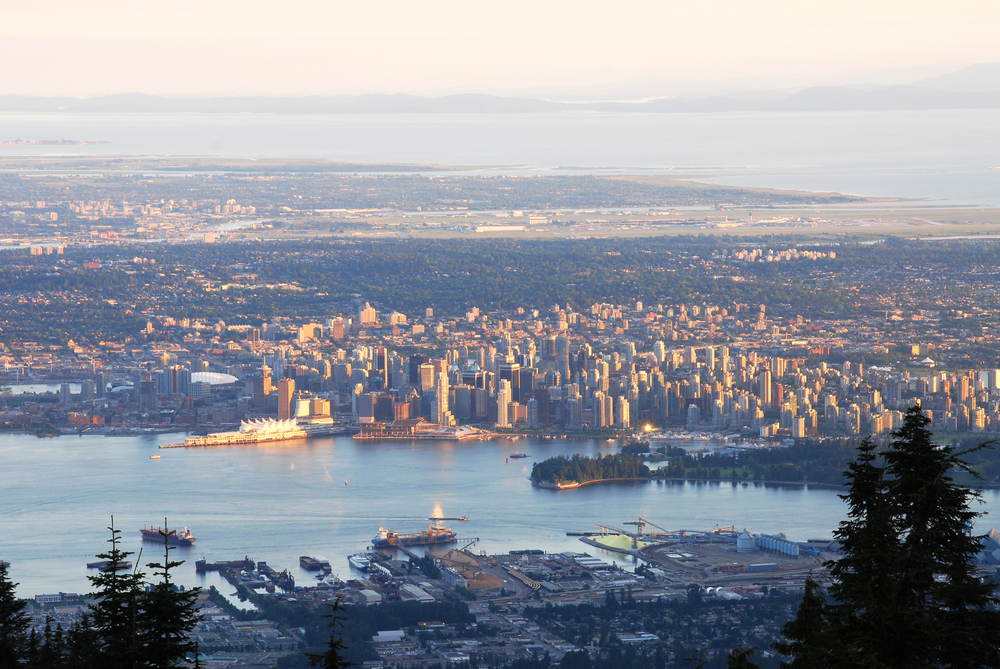 Vistas al downtown de Vancouver desde la cima del Grouse Mountain