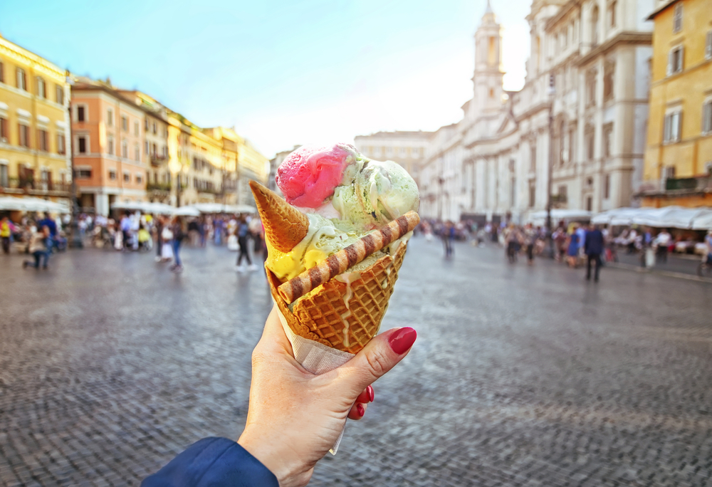 Helado artesanal en Roma