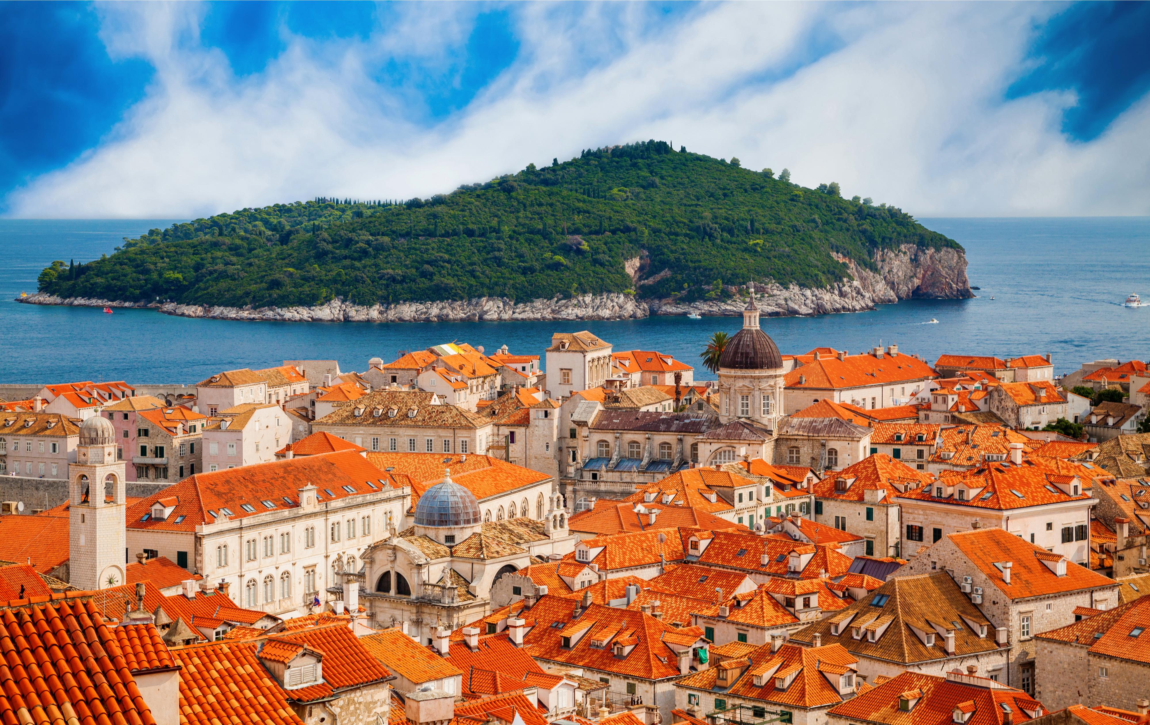 Panorámica de Lokrum desde Dubrovnik