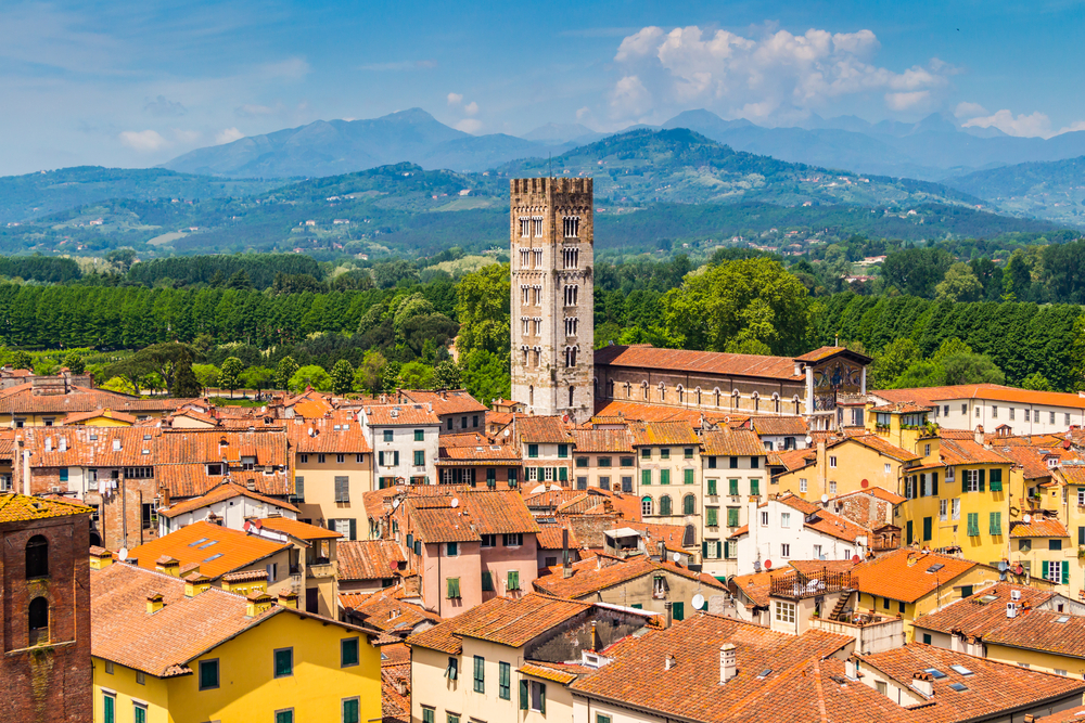 Panorámica y vista aérea de Lucca