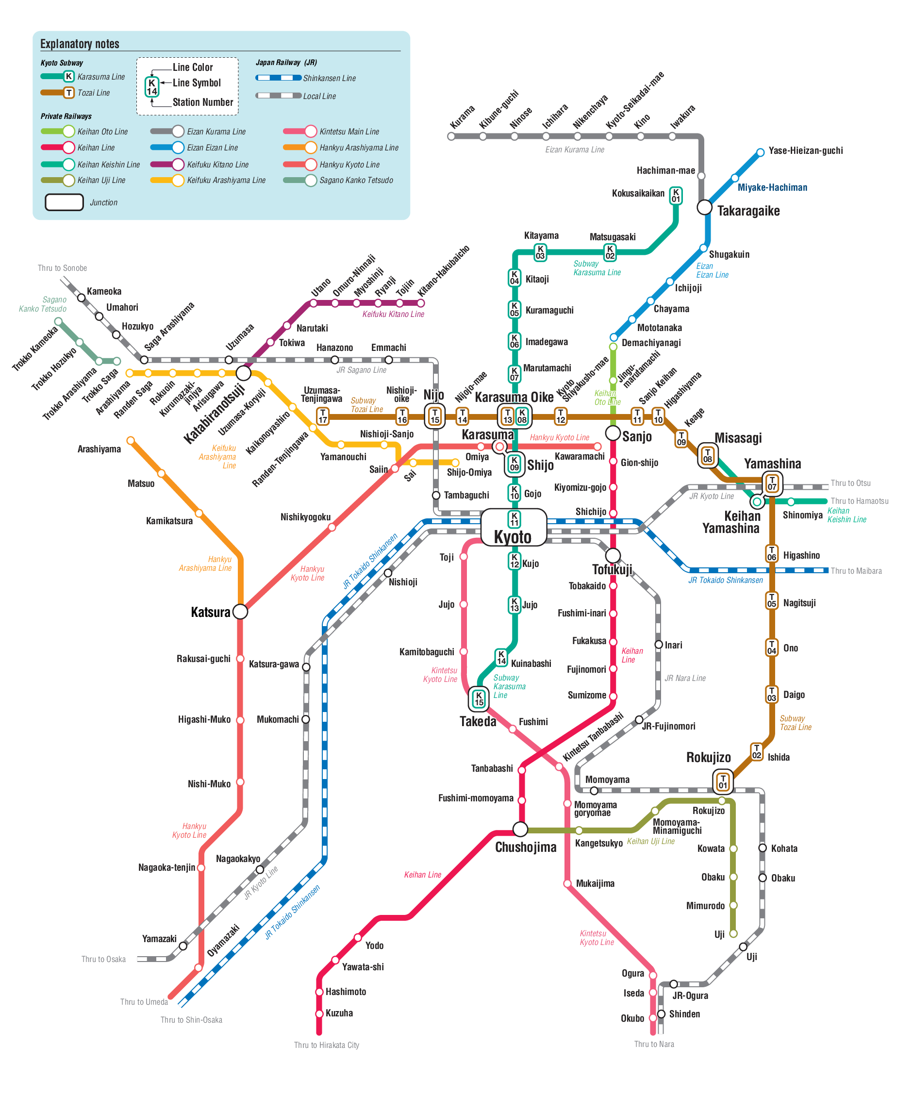Mapa del metro de Kioto