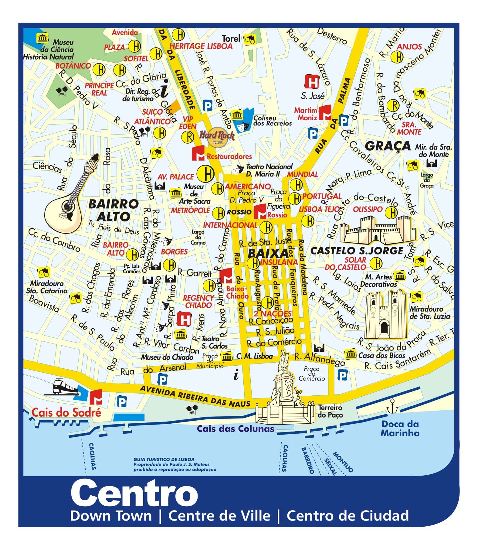 Lisboa Centro Do Mapa Mapa Da Cidade De Lisboa Portugal Portugal | Hot ...