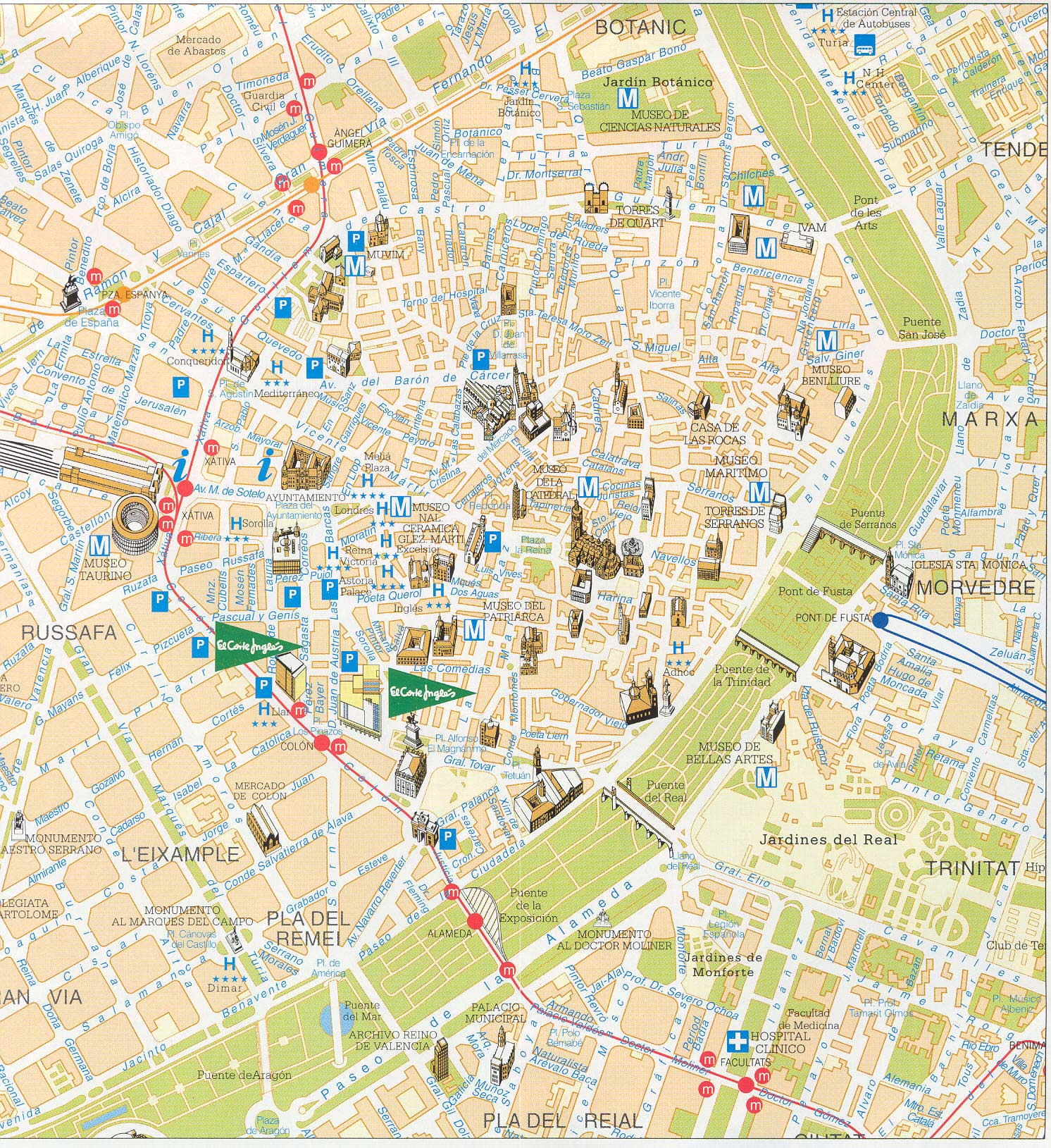 Valencia tourist map Valencia españa mapa turístico (España)