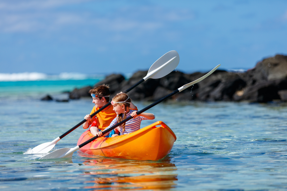 Kayak con niños en Menorca