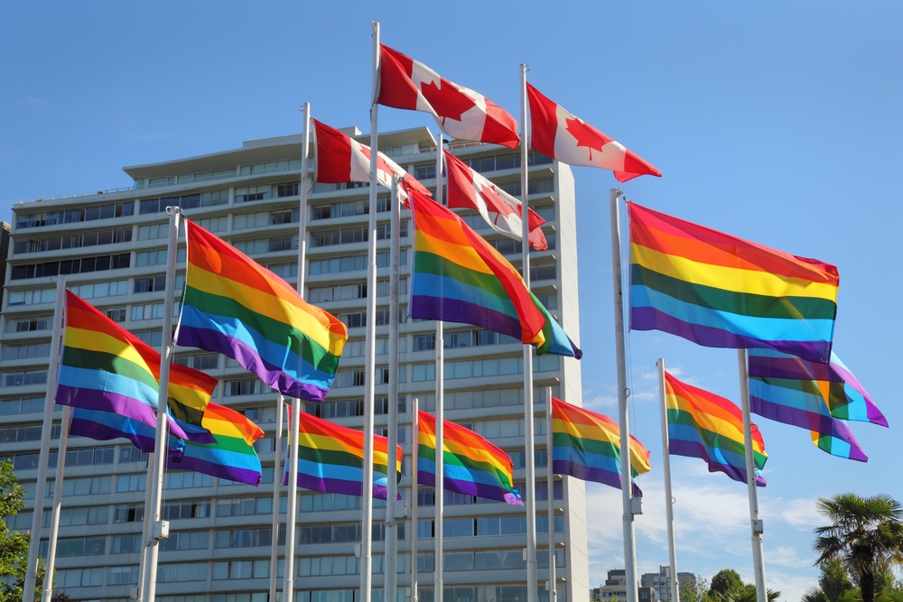 Banderas en el Pride de Vancouver 