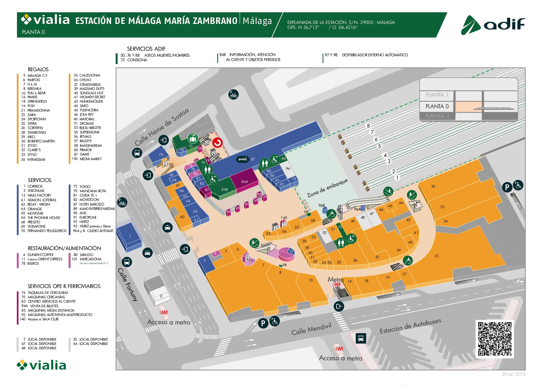 Mapa estación María Zambrano