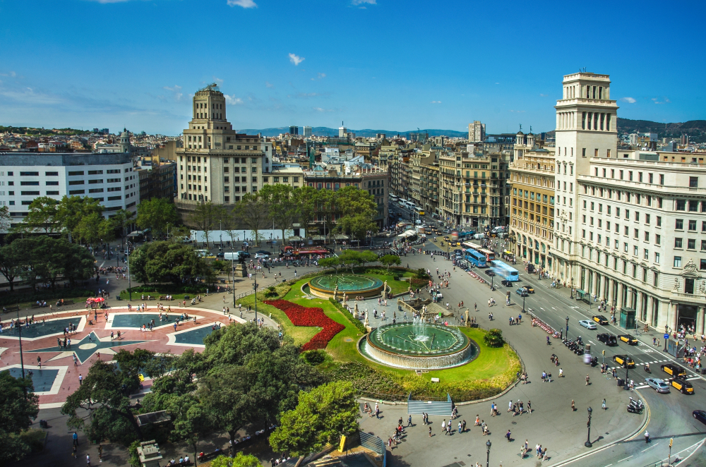 Vistas a Plaza Cataluña desde el Corte Inglés