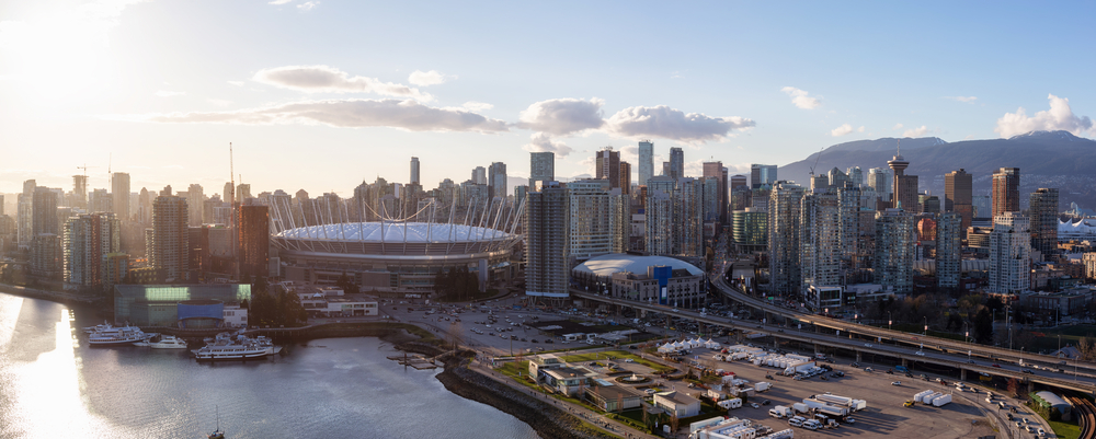 Vistas aéreas al Rogers Arena de Vancouver