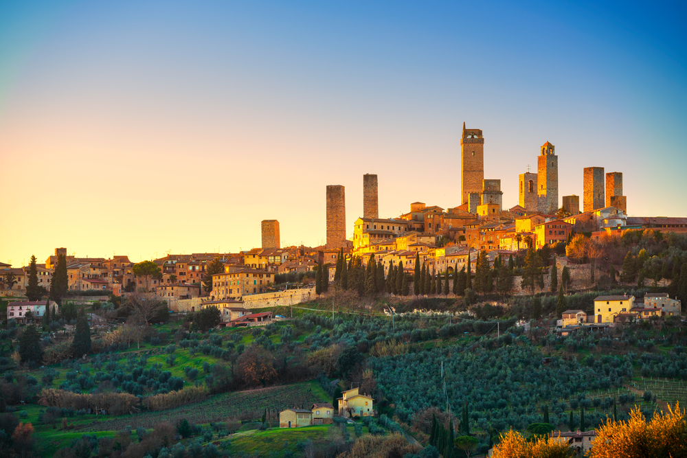 Vistas al pueblo de San Gimignano en la Toscana