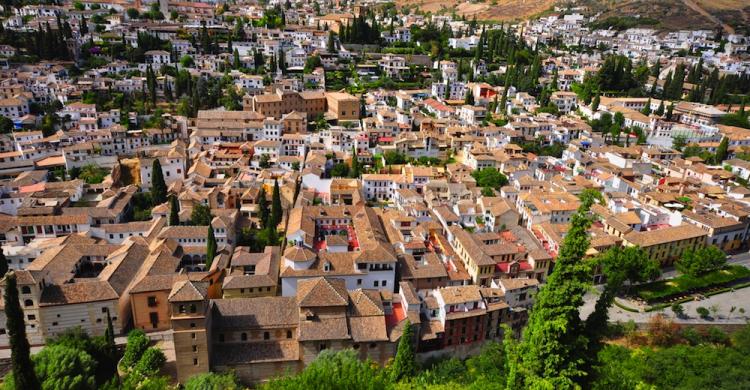 Vistas panorámicas del Albaicín de Granada