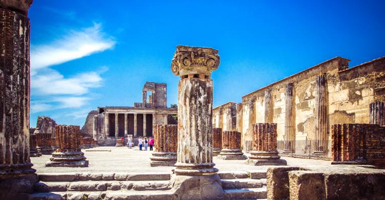 Ruinas de la antigua ciudad de Pompeya 