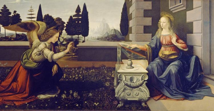 La Anunciación, de Leonardo Da Vinci