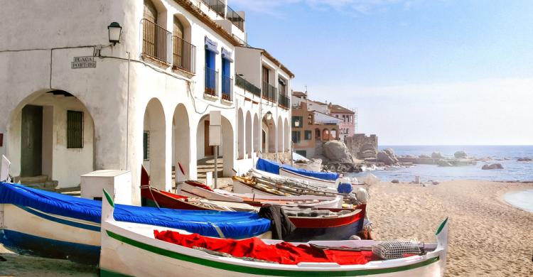 Barcas típicas de pescadores en Calella de Palafrugell