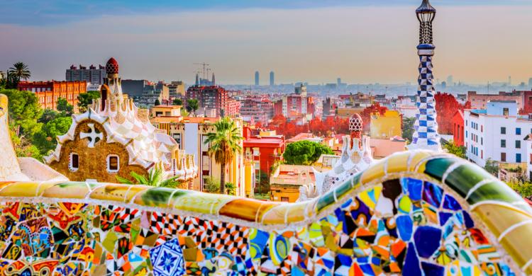 Park Güell con vistas a Barcelona