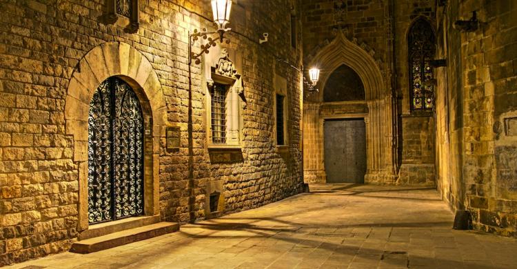 Barrio Gótico de Barcelona de noche