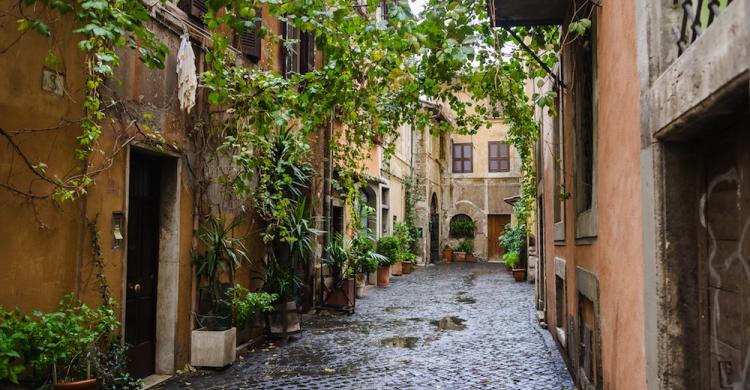 Las calles de Trastevere, barrio típico de Roma