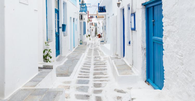 Calles típicas de la Isla de Mykonos