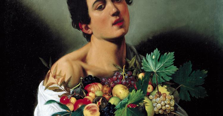 "Niño con un cesto de frutas" de Caravaggio