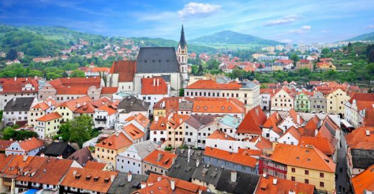 Casas típicas en el centro histórico de Cesky Krumlov