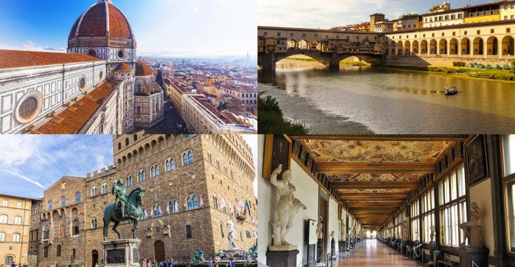 Centro histórico de Florencia y Galería de los Uffizi