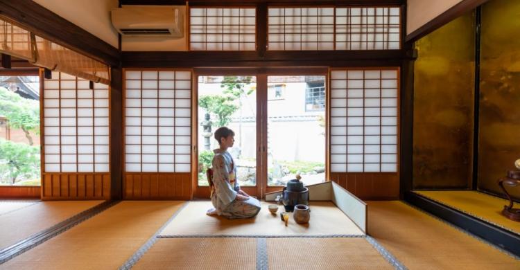 Ceremonia del té en el templo Jotoku-ji