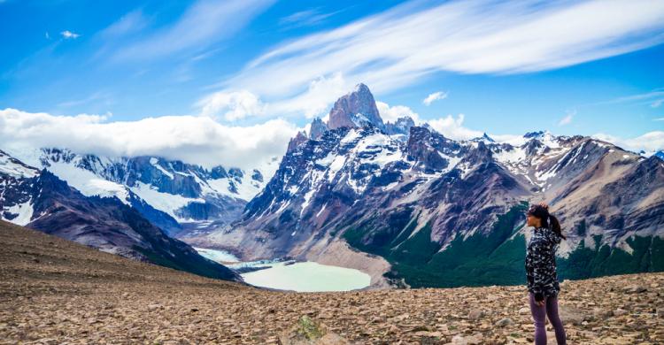 Mirador: Laguna de los Tres, Cerro Torre y Cerro Fitz Roy