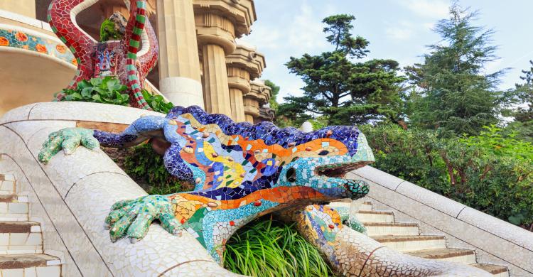 La escalinata del Dragón, Park Güell