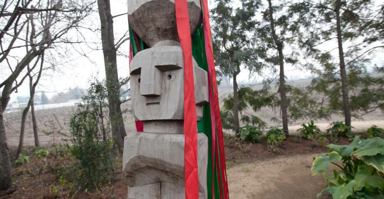Escultura ceremonial de la cultura mapuche