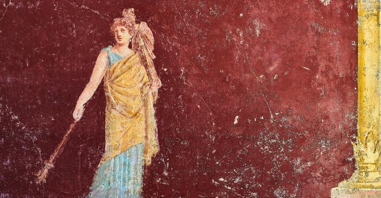 Fresco de una mujer en Pompeya