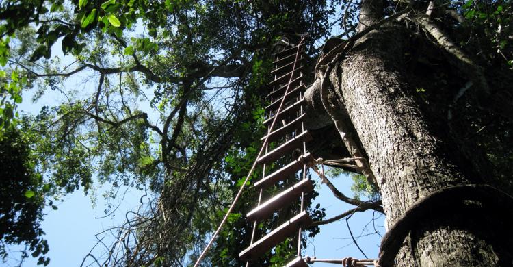 Preparándonos para el canopy (tirolina)