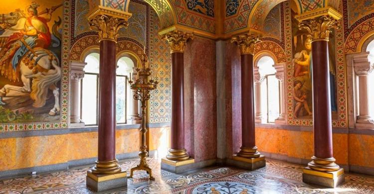 Detalles decorativos del interior de Neuschwanstein