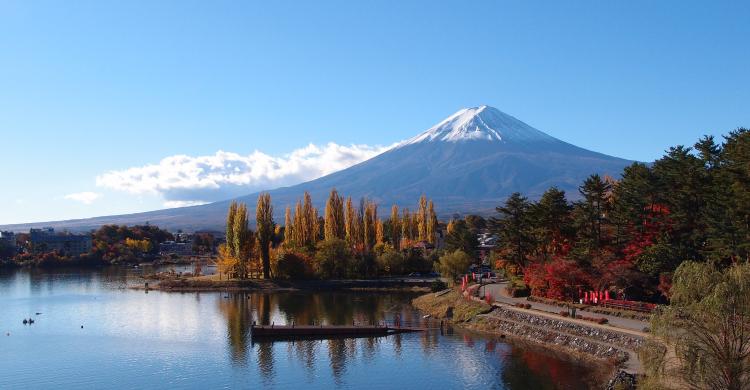 Lago Kawaguchi con vistas al Monte Fuji