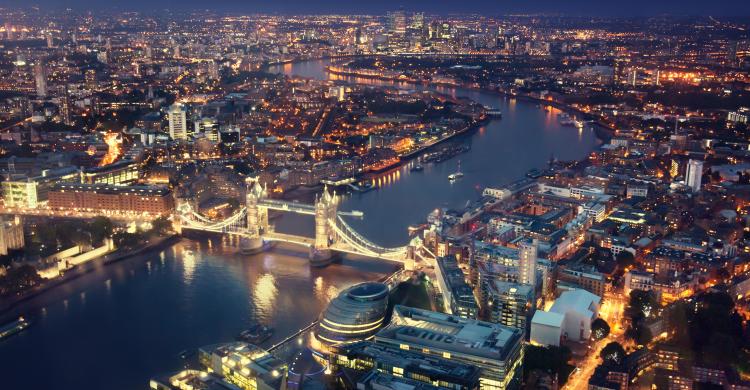 Londres, vista panorámica de noche 