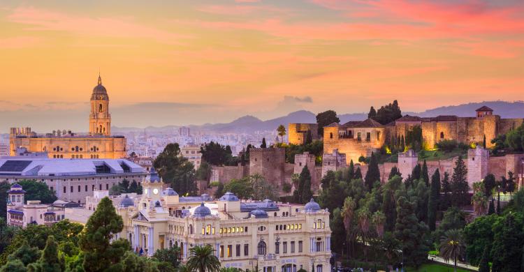 Vistas de la Alcazaba de Málaga desde el mirador