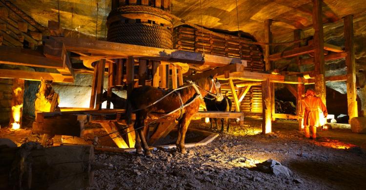 Interior de las minas de sal de Wieliczka