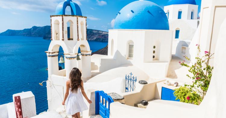 Las cúpulas azules de Santorini